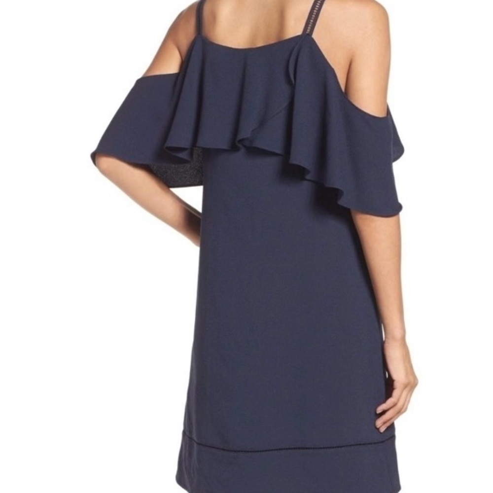 NWT Maggy London Elegant Navy cold shoulder Dress size 6